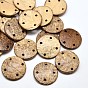 Dyed Flat Round 4-Hole Coconut Buttons, 30x4~6mm, Hole: 3mm