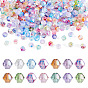 520шт. прозрачные разноцветные радужные стеклянные бисеринки, двухконусные