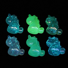 Luminous UV Plating Acrylic Beads, Iridescent, Unicorn