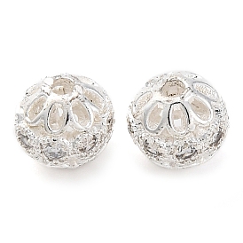 Латунные микро-паве прозрачные кубические цирконии разделители baeds, долговечный, круглые