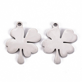 Pendentifs en acier inoxydable, Coupe au laser, trèfle