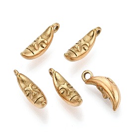 304 подвески из нержавеющей стали, подвески в виде луны с абстрактным лицом