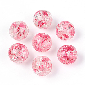 Resin Beads, Imitation Amber, Round