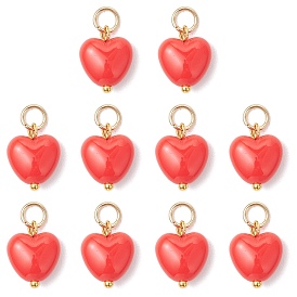 Непрозрачные акриловые брелоки сердца, с целью перехода в кольце