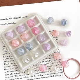 Прозрачные акриловые бусины с УФ-покрытием, радужный, самородки, с блеском порошок