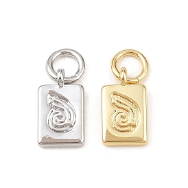 Латунь прелести, прямоугольник в форме раковины, долговечный, без свинца и без кадмия, стойки покрытие, с целью перехода в кольце