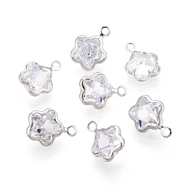 Подвески из латуни с прозрачным фианитом, 