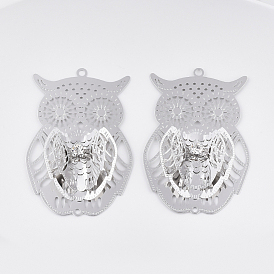 Медные звенья / разъемы, с кристально горный хрусталь, без кадмия, без никеля и без свинца, сова