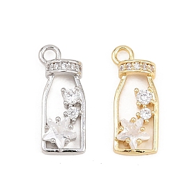 Латунные микропаве прозрачные подвески с фианитом, подвески из бутылки желаний