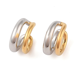 304 Stainless Steel Two Tone Cuff Earrings for Women