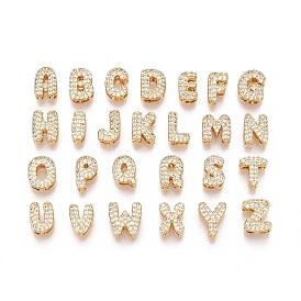 Латунные микропаве из прозрачного кубического циркония, буквы, без никеля 