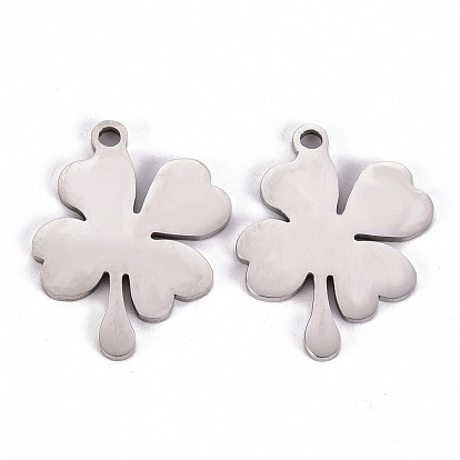 Pendentifs en acier inoxydable, Coupe au laser, trèfle