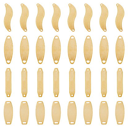 48шт 4 стили 201 подвески из нержавеющей стали, волна и изогнутый прямоугольник, изогнутый конский глаз и изогнутый овал