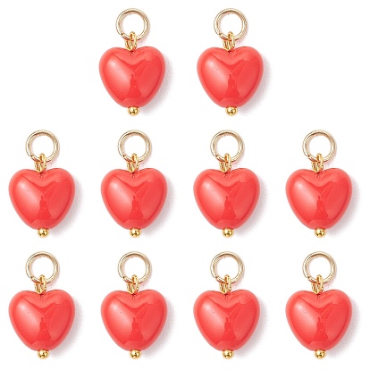 Непрозрачные акриловые брелоки сердца, с целью перехода в кольце