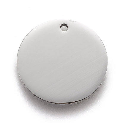 316 Surgical Stainless Steel Pendants, ASL Pendants, Flat Round with Gesture Language