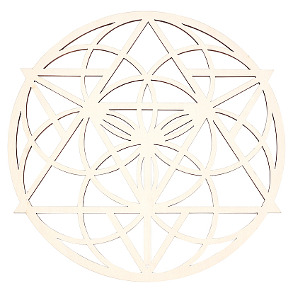 Деревянный коврик для чашки с лазерной резкой, плоско-круглые