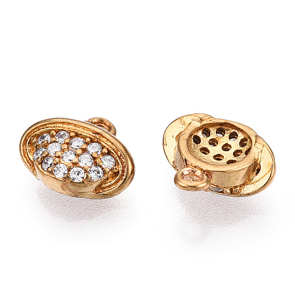 Breloques en laiton zircon cubique transparent, planète, sans nickel
