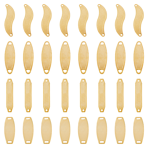 48шт 4 стили 201 подвески из нержавеющей стали, волна и изогнутый прямоугольник, изогнутый конский глаз и изогнутый овал