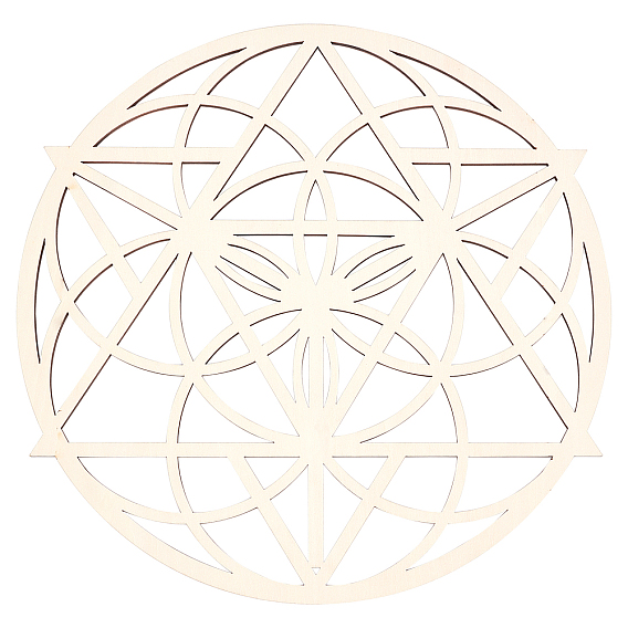 Деревянный коврик для чашки с лазерной резкой, плоско-круглые