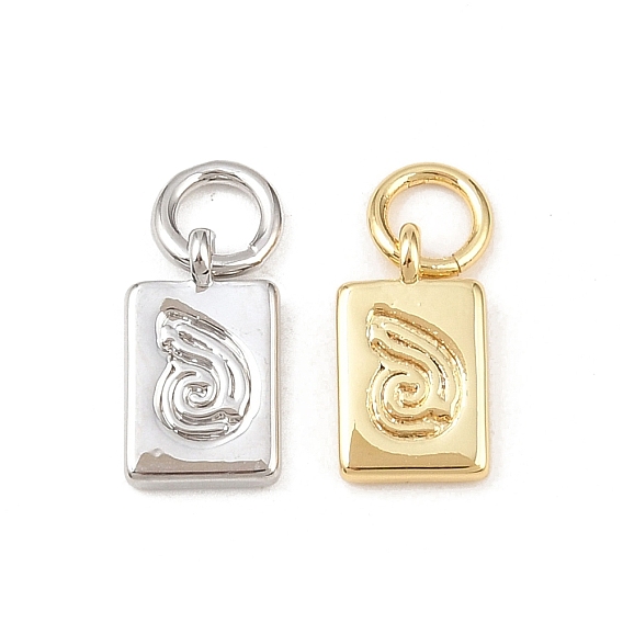 Латунь прелести, прямоугольник в форме раковины, долговечный, без свинца и без кадмия, стойки покрытие, с целью перехода в кольце