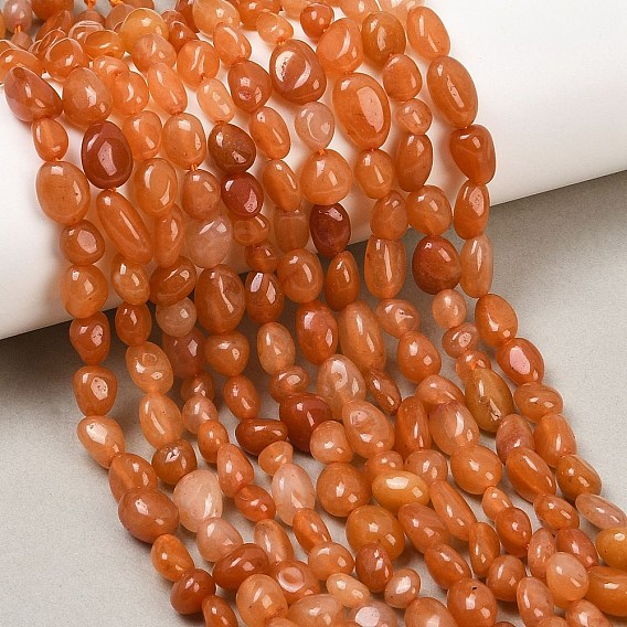 Естественно авантюрин бисер пряди, самородки, упавший камень