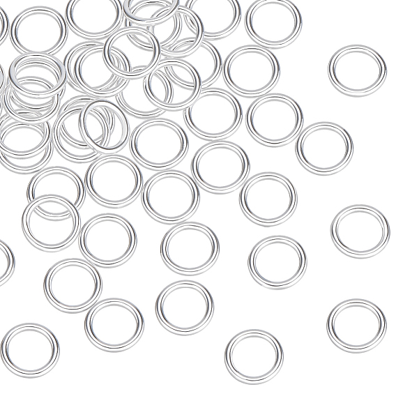 50шт. 925 Замкнутые соединительные кольца из стерлингового серебра, спаянные между собой, круглые