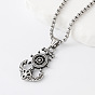 304 Stainless Steel Anchor Pendant Box Chain Necklaces for Men Women