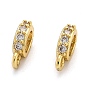 Brass Micro Pave Cubic Zirconia Tube Bails, Loop Bails, Cadmium Free & Lead Free, Oval