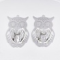 Медные звенья / разъемы, с кристально горный хрусталь, без кадмия, без никеля и без свинца, сова