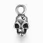 316 Surgical Stainless Steel Charms, Skull