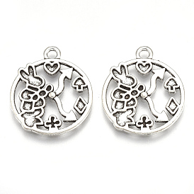 Настройки эмаль кулон кролик сплава тибетского стиля, без кадмия и без свинца, кролик с часами