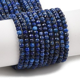 Dyed Natural Lapis Lazuli Beads Strands, Faceted, Rondelle