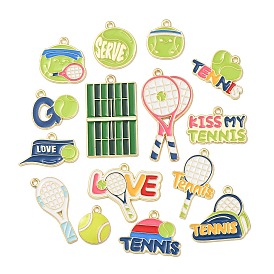 Colgantes de la aleación del esmalte, encantos de tenis, la luz de oro