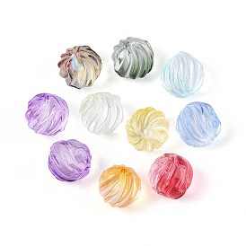 Прозрачные стеклянные бусины, круглые, скрученный