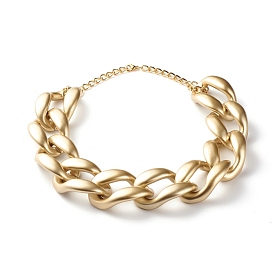 CCB Plastic Curb Chain Necklace, Chunky Link Chain Necklace for Women
