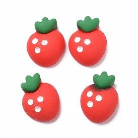 Opaque Resin Decoden Cabochons, Strawberry