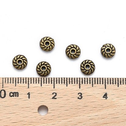 Tibetan Style Alloy Spacer Beads, Lead Free & Cadmium Free, Flat Round