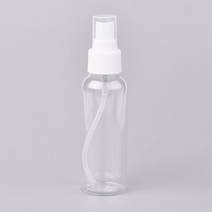Plastic Spray Bottles, Refillable Mist Pump, with Bottle Caps, Empty Alcohol Bottle