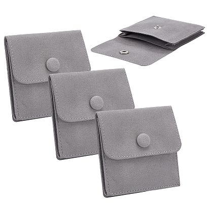 Мешочки для украшений из микрофибры, складные конверты для сережек, Браслеты, ожерелья упаковка, прямоугольные