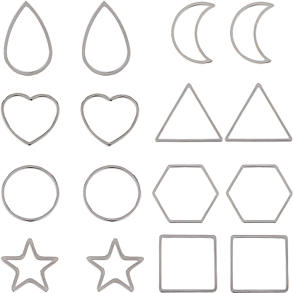 48 шт 8 стиль 201 и 304 соединительное кольцо из нержавеющей стали, разнообразные