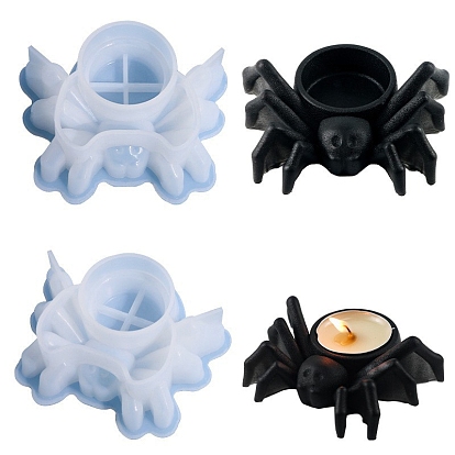 Moules en silicone pour bougeoir bricolage, fabrication de décoration, pour la fabrication de bougies, silicone de qualité alimentaire, bougeoir araignée d'Halloween