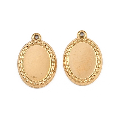 304 Настройки кабошон из нержавеющей стали кулон, овальные амулеты, ионное покрытие (ip)