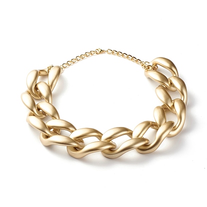 CCB Plastic Curb Chain Necklace, Chunky Link Chain Necklace for Women