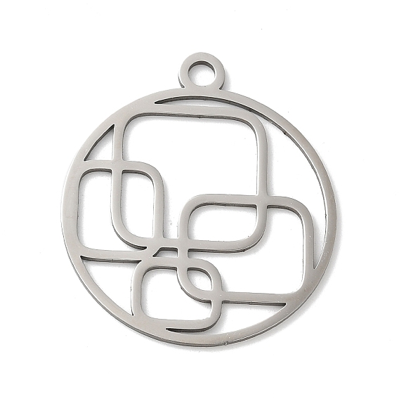 201 подвески из нержавеющей стали, лазерная резка, плоский круглый с квадратным и прямоугольным шармом, анти-тускнение