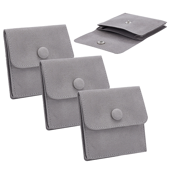 Мешочки для украшений из микрофибры, складные конверты для сережек, Браслеты, ожерелья упаковка, прямоугольные