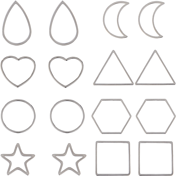 48 шт 8 стиль 201 и 304 соединительное кольцо из нержавеющей стали, разнообразные