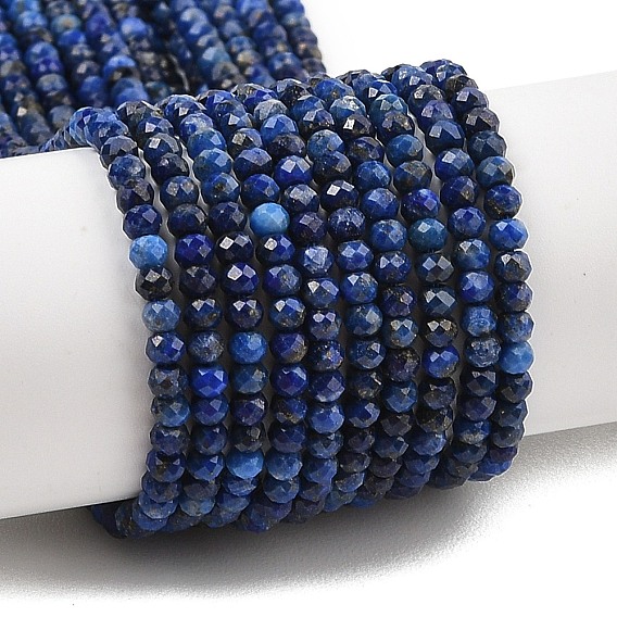 Dyed Natural Lapis Lazuli Beads Strands, Faceted, Rondelle