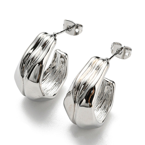 Серьги-гвоздики c-образной формы, украшения из латуни для женщин, без кадмия и без свинца