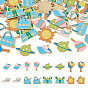 40Pcs 8 Styles Alloy Enamel Pendants, Mixed Shape