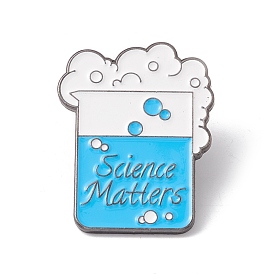 Word Science Matters Enamel Pin, Chemistry Bottle Alloy Badge for Teachers' Day, Gunmetal